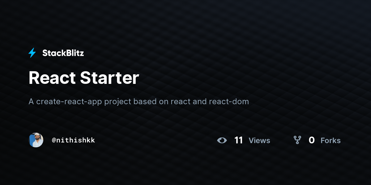 React Starter - StackBlitz