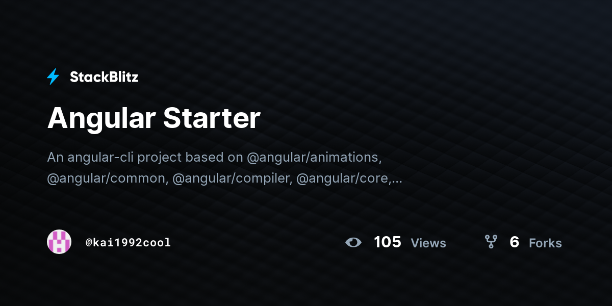 Angular Starter - StackBlitz