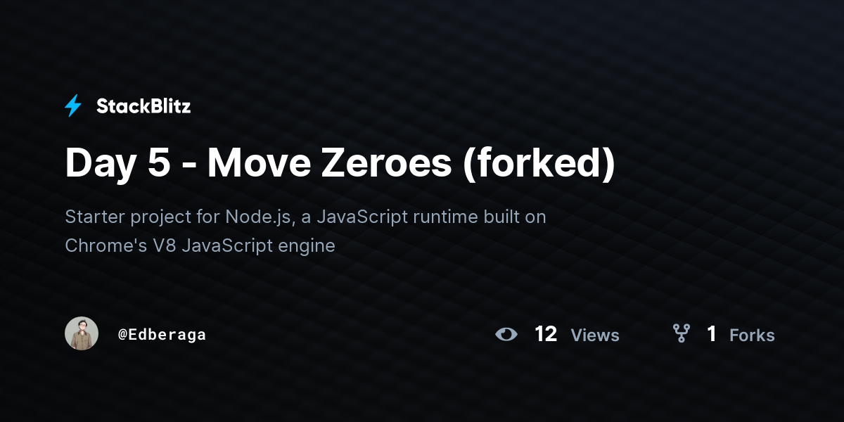 Day 5 - Move Zeroes (forked) - StackBlitz