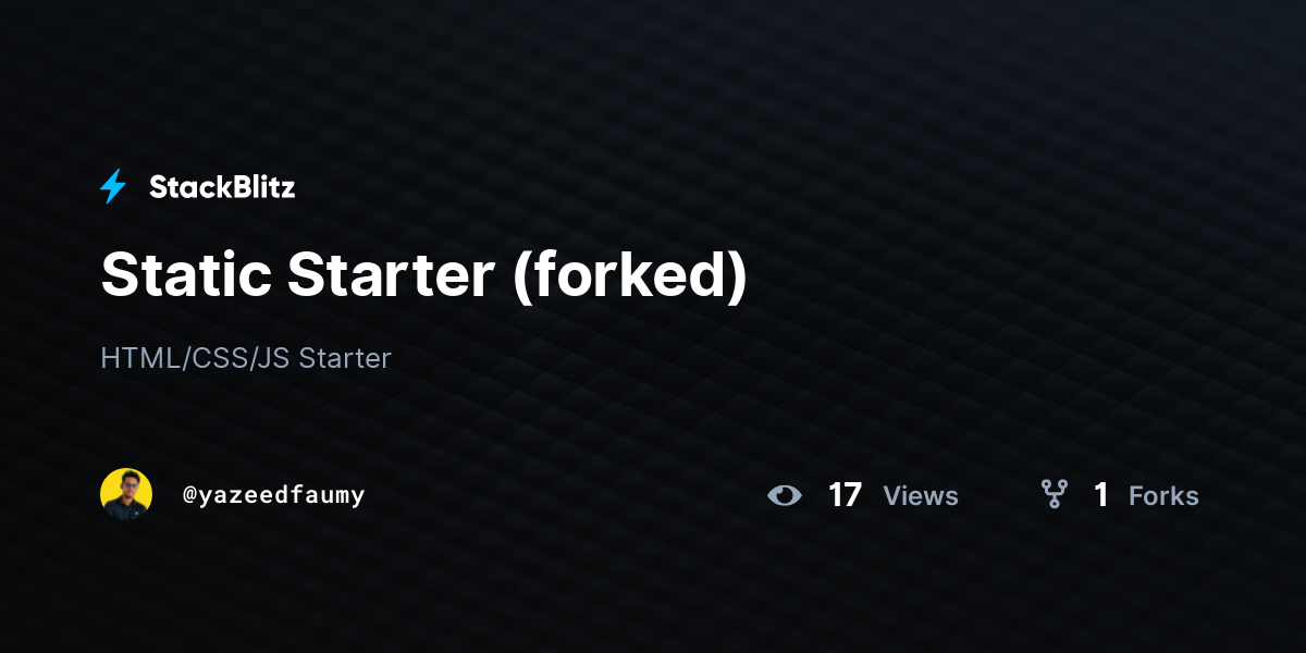 Static Starter (forked) - StackBlitz