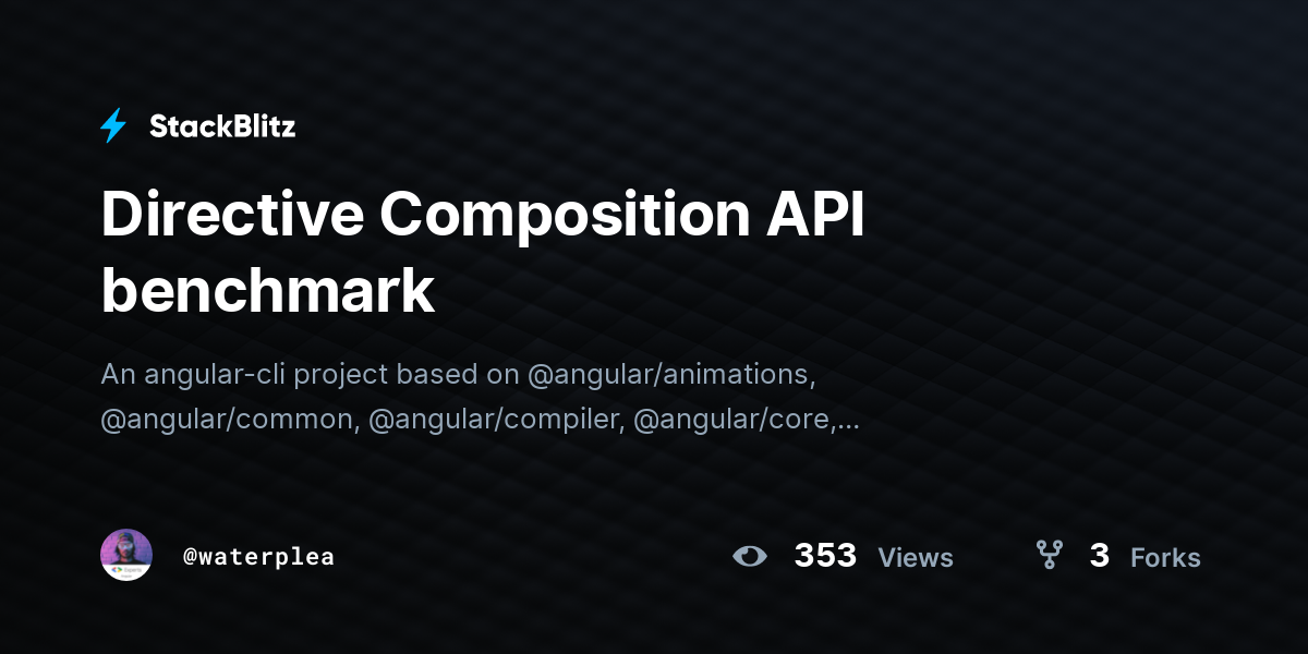 Directive Composition API benchmark - StackBlitz