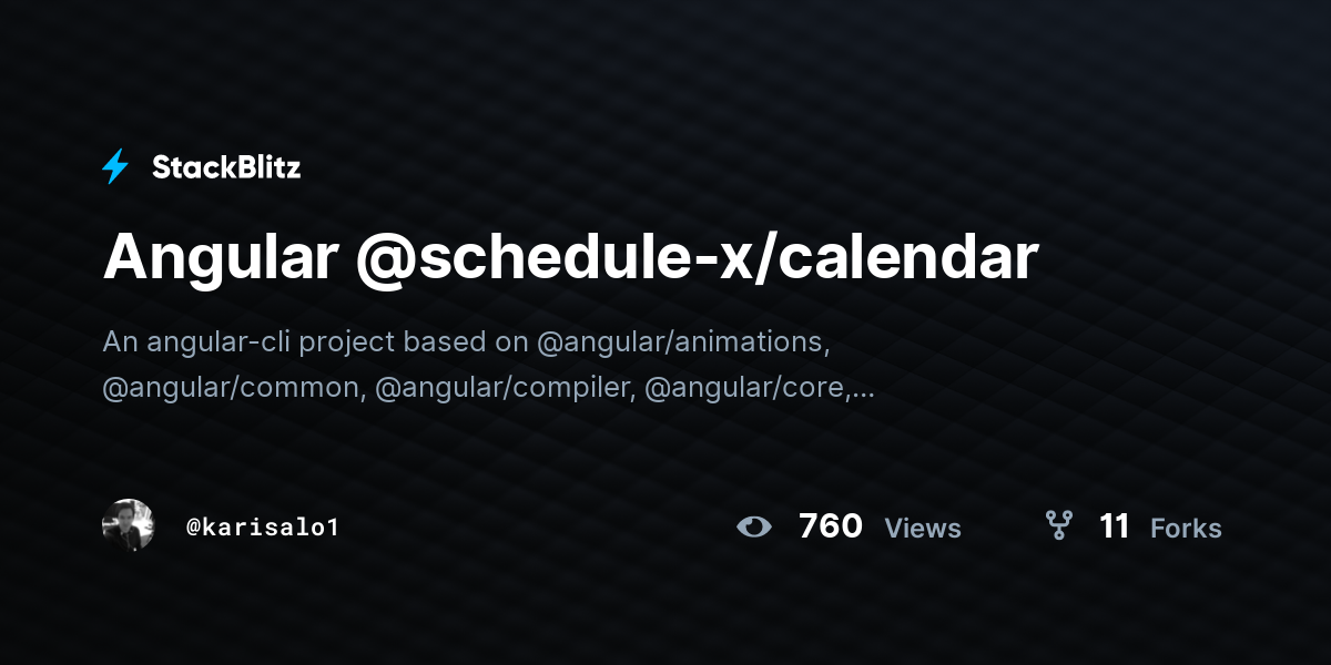 Angular @schedule-x/calendar - StackBlitz