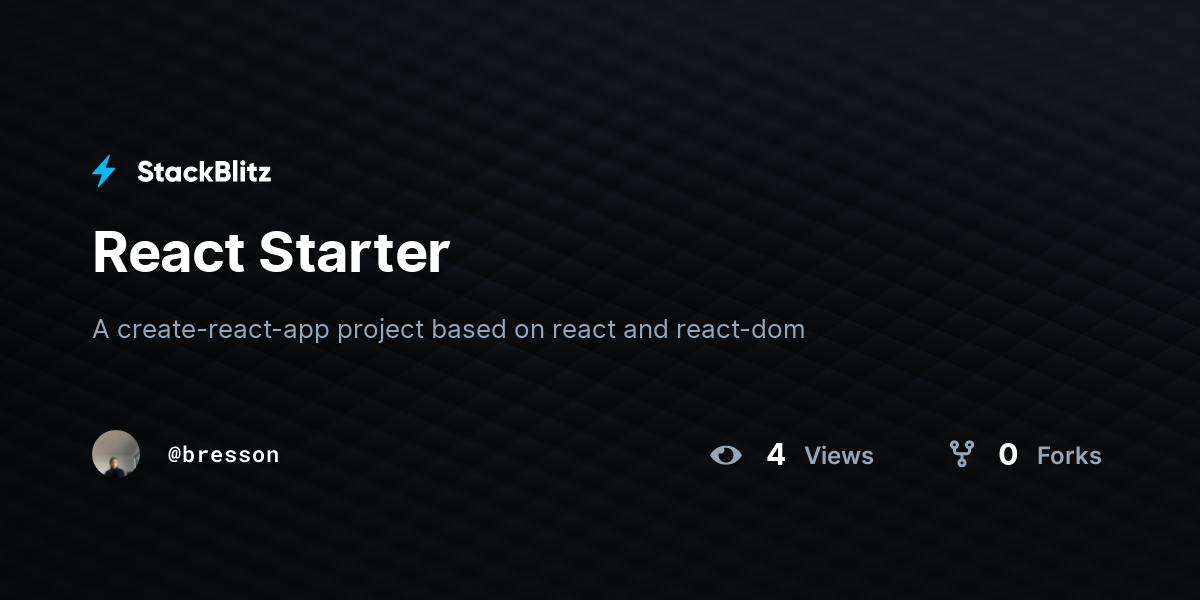 React Starter - StackBlitz