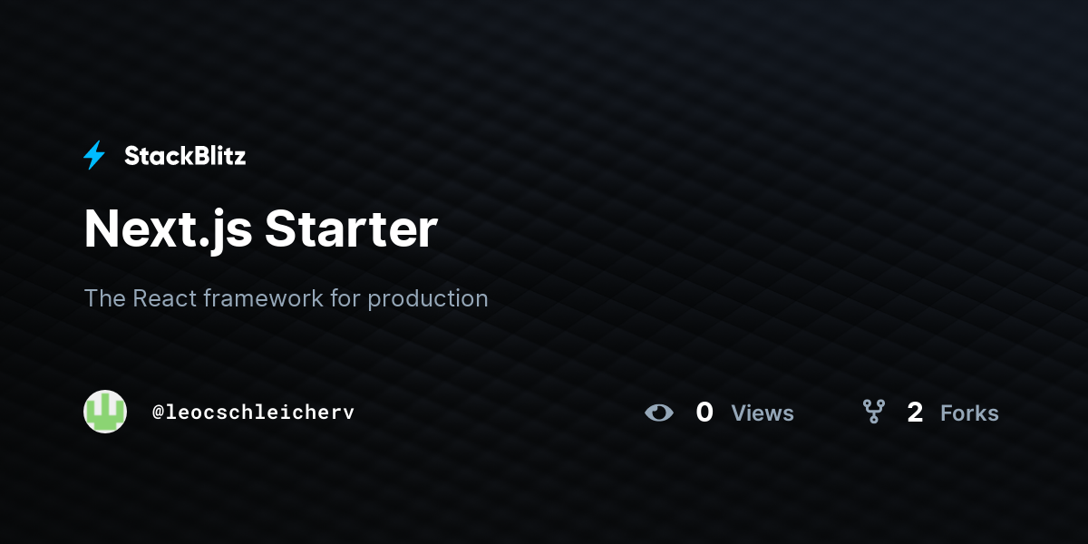 Next.js Starter - StackBlitz