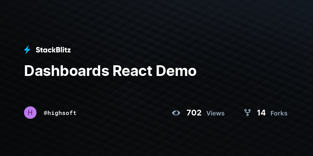 Dashboards React Demo - StackBlitz
