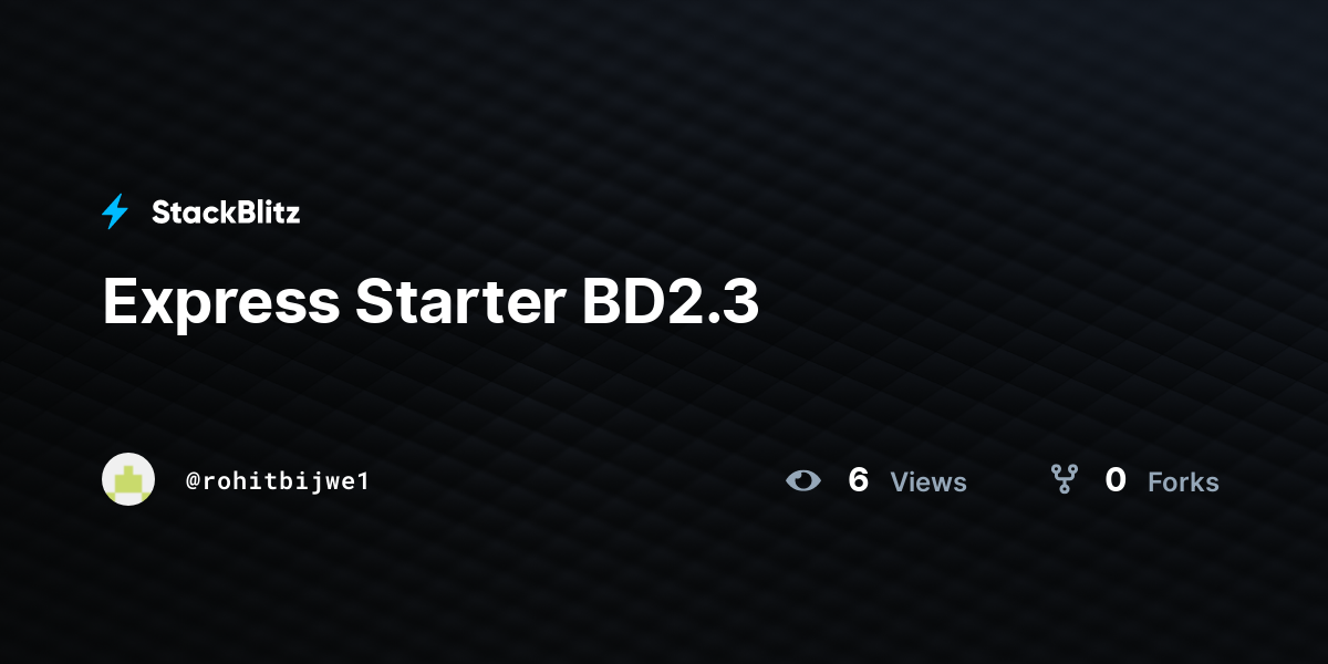 Express Starter BD2.3 - StackBlitz
