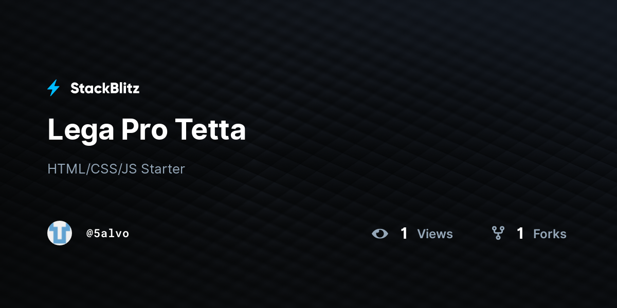 Lega Pro Tetta - StackBlitz