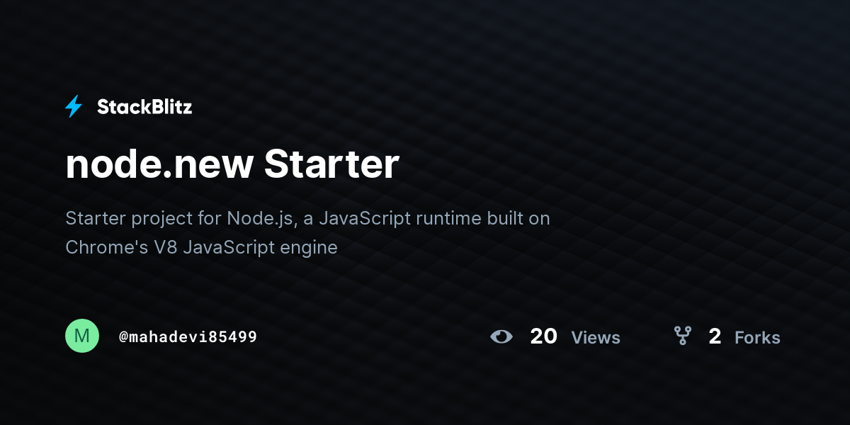 node.new Starter - StackBlitz