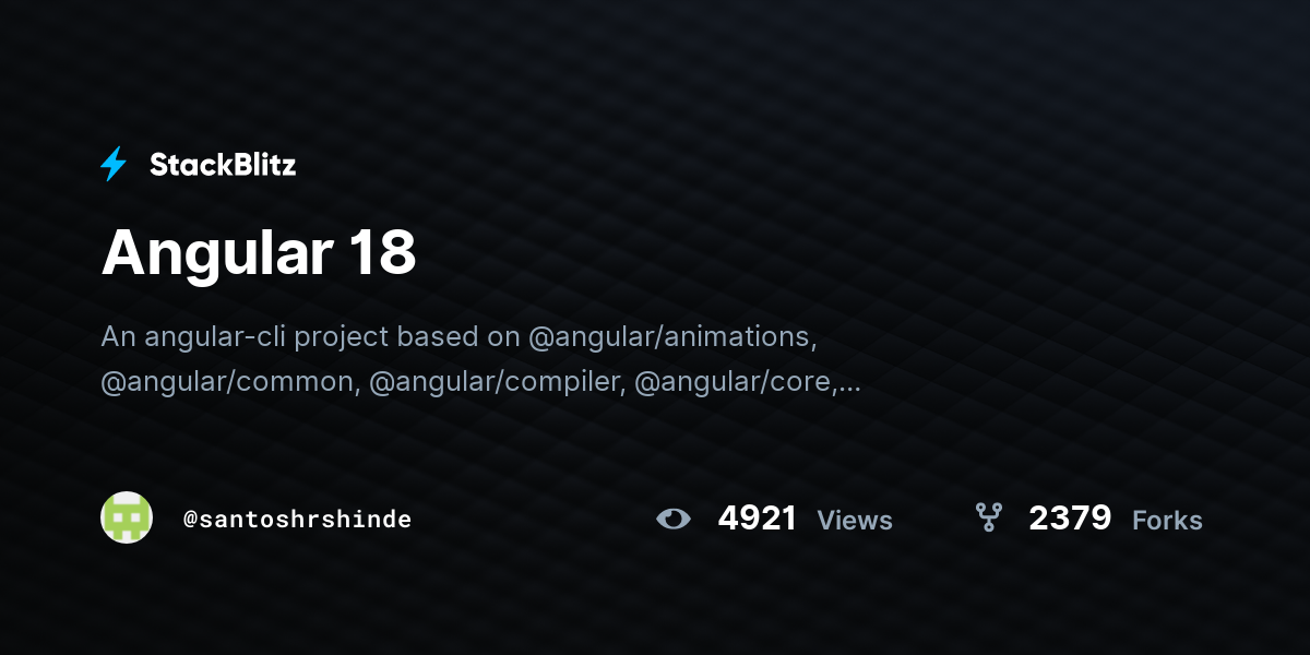 Angular 18 - StackBlitz