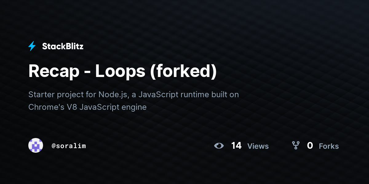 Recap - Loops (forked) - StackBlitz
