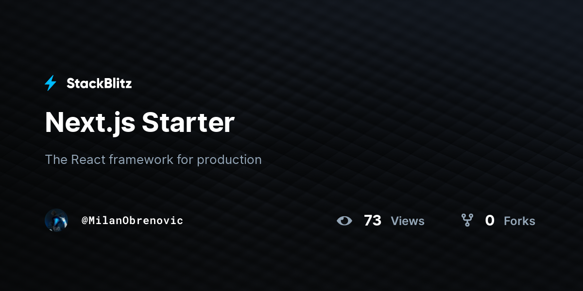 Next.js Starter - StackBlitz