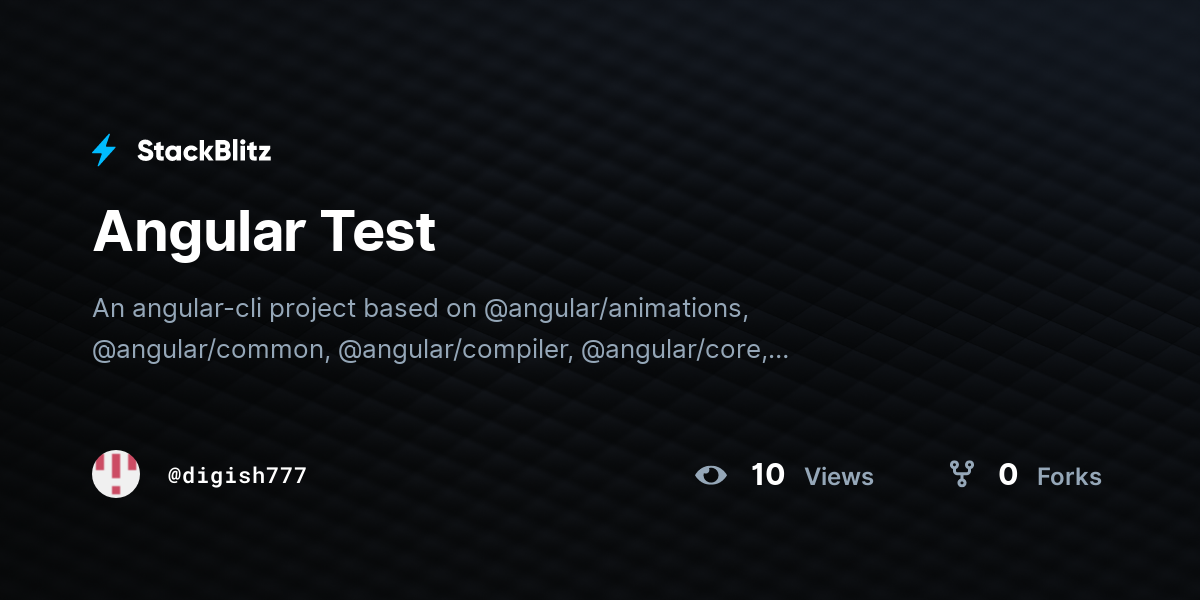 Angular Test - StackBlitz