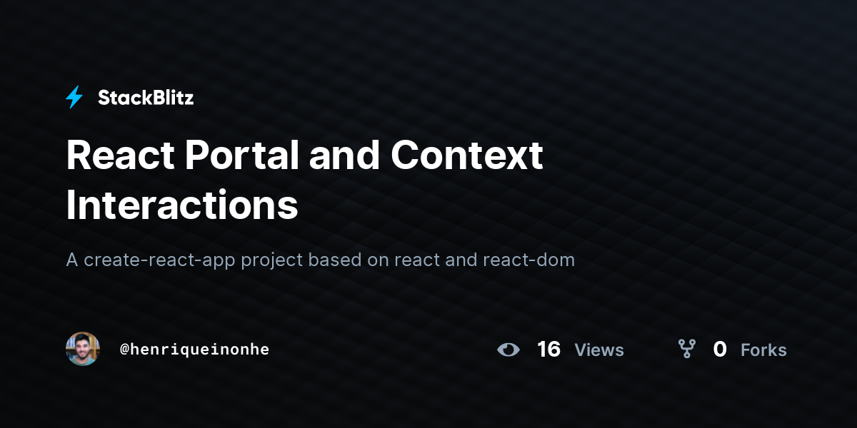 React Portal and Context Interactions - StackBlitz
