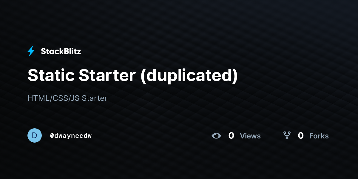 Static Starter (duplicated) - StackBlitz