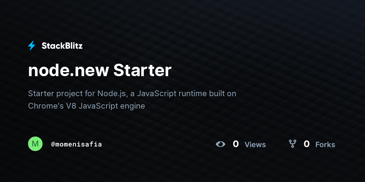 node.new Starter - StackBlitz