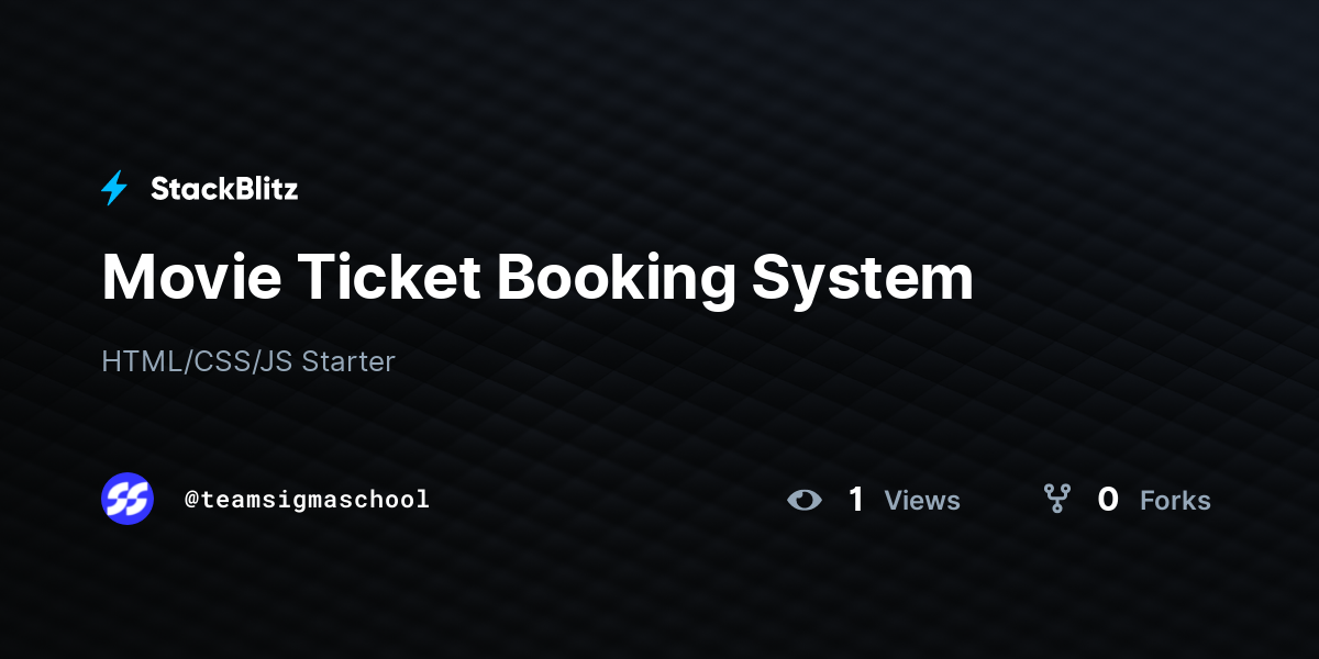 Movie Ticket Booking System - StackBlitz