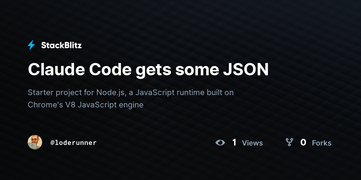 Claude Code gets some JSON - StackBlitz