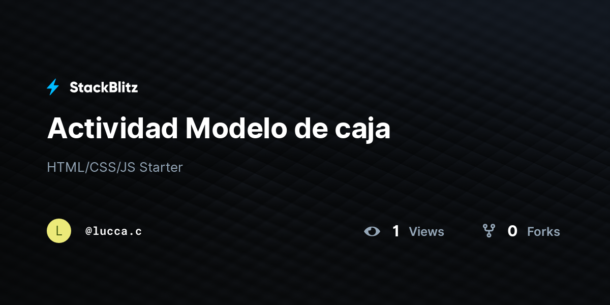 Actividad Modelo de caja - StackBlitz