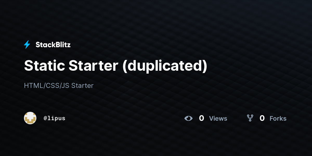 Static Starter (duplicated) - StackBlitz