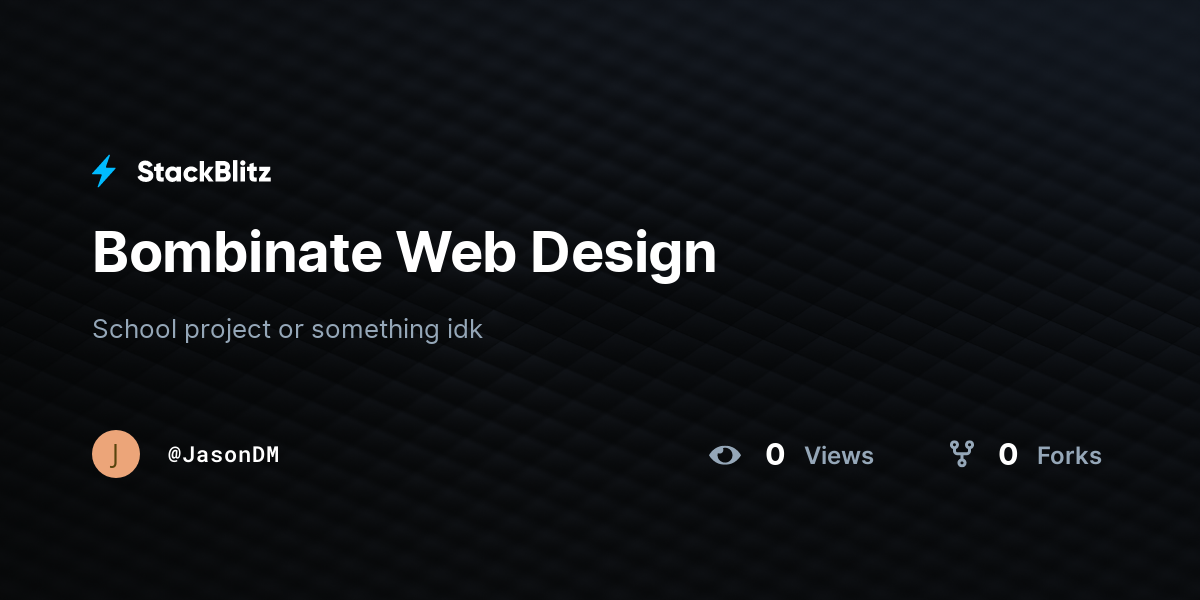 Bombinate Web Design - StackBlitz