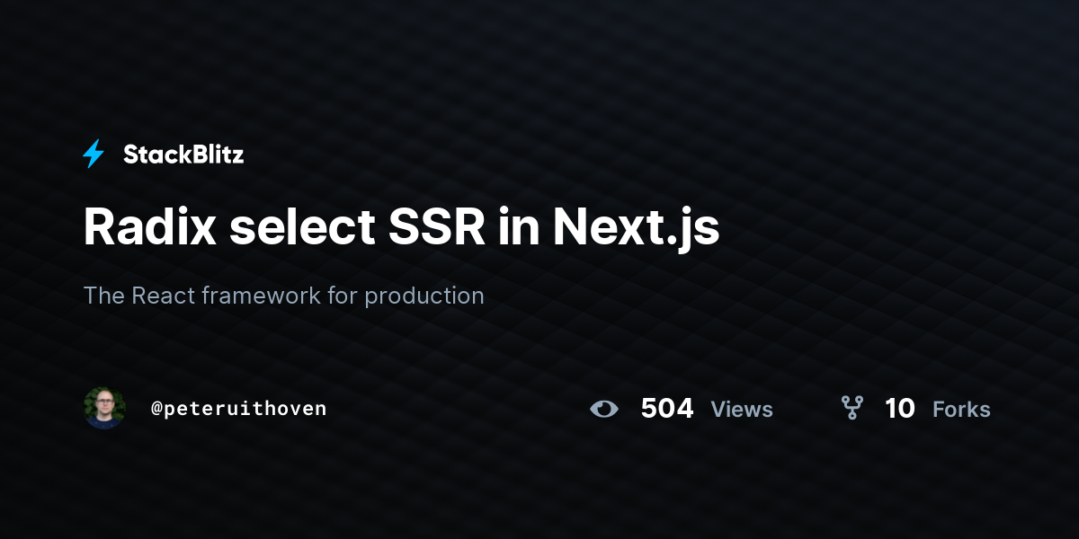 Radix select SSR in Next.js - StackBlitz