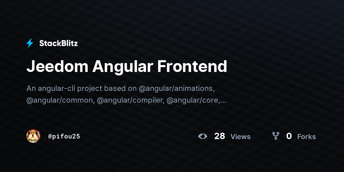 Jeedom Angular Frontend - StackBlitz