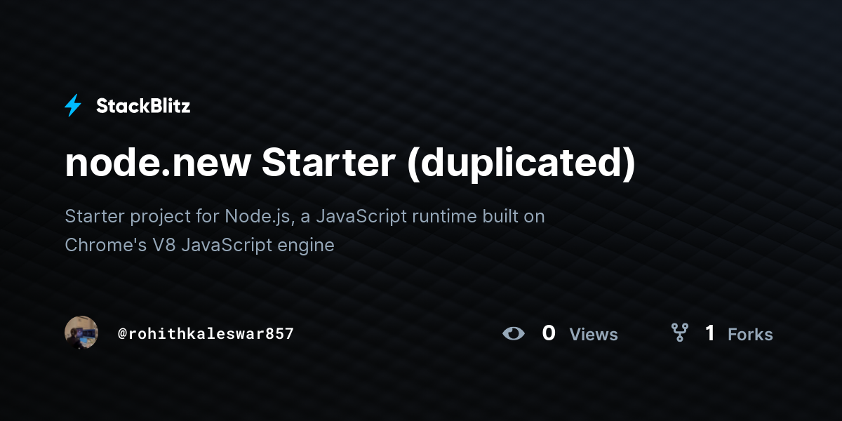 node.new Starter (duplicated) - StackBlitz