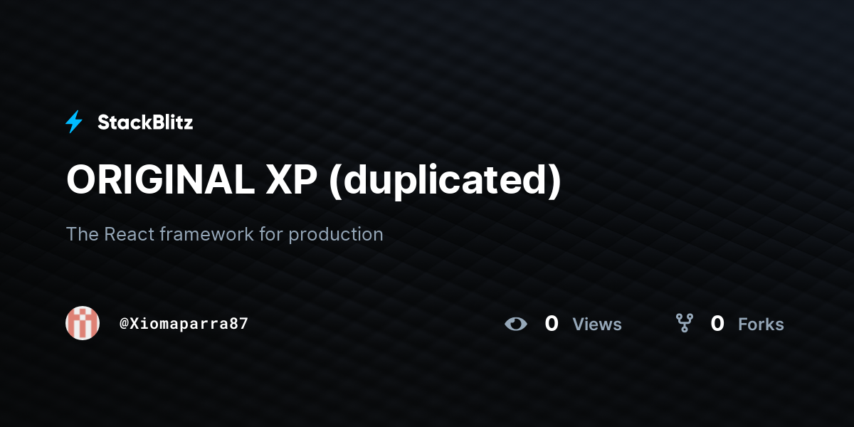 ORIGINAL XP (duplicated) - StackBlitz