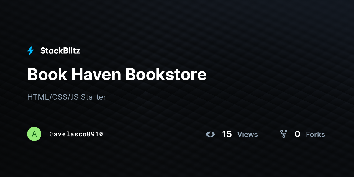 Book Haven Bookstore - StackBlitz