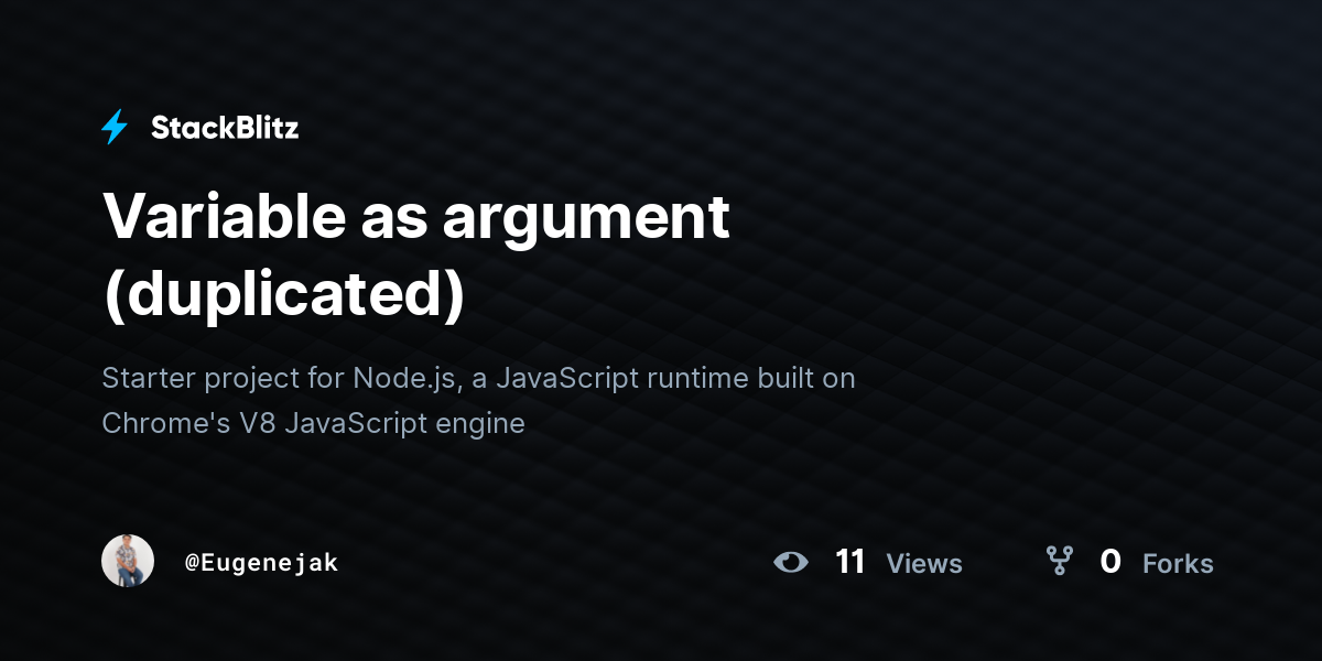 Variable as argument (duplicated) - StackBlitz