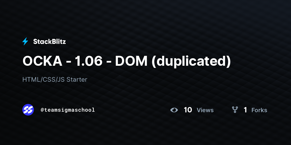 OCKA - 1.06 - DOM (duplicated) - StackBlitz