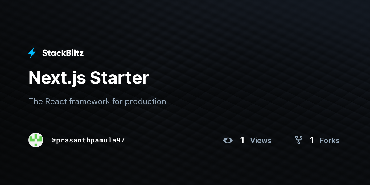 Next.js Starter - StackBlitz