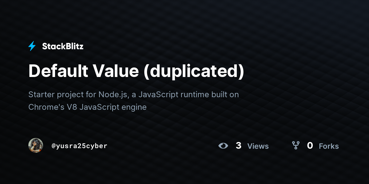 Default Value (duplicated) - StackBlitz