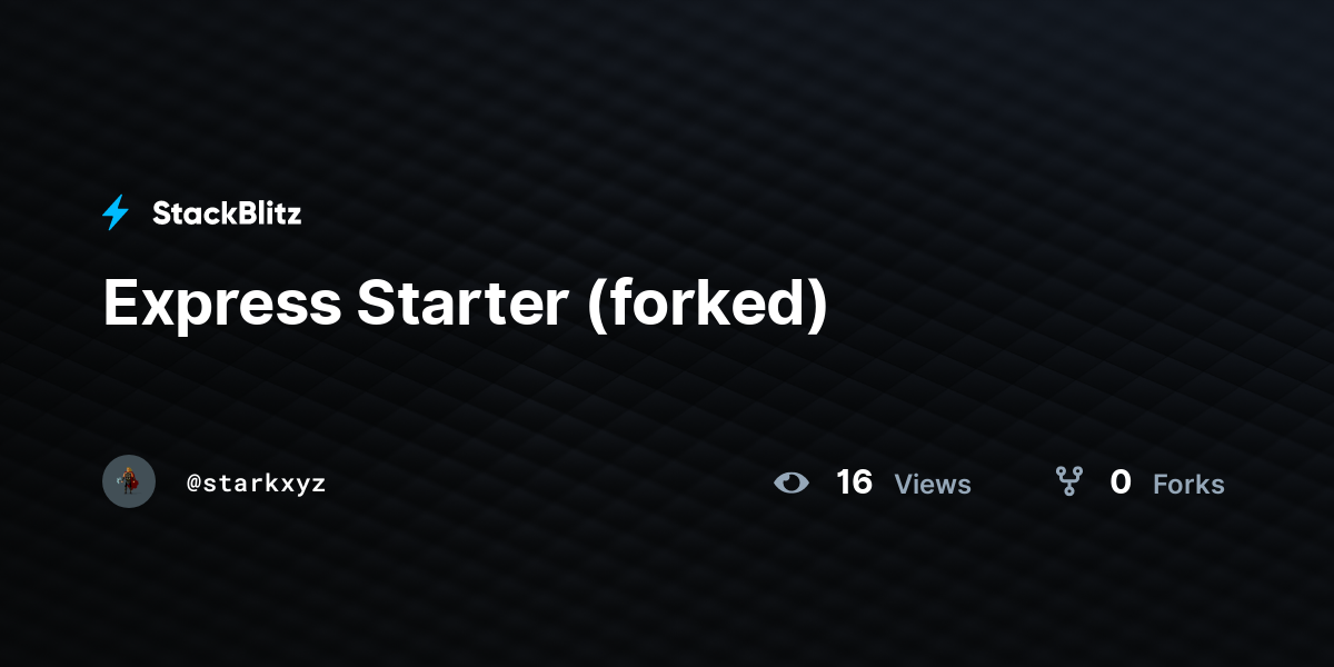 Express Starter (forked) - StackBlitz
