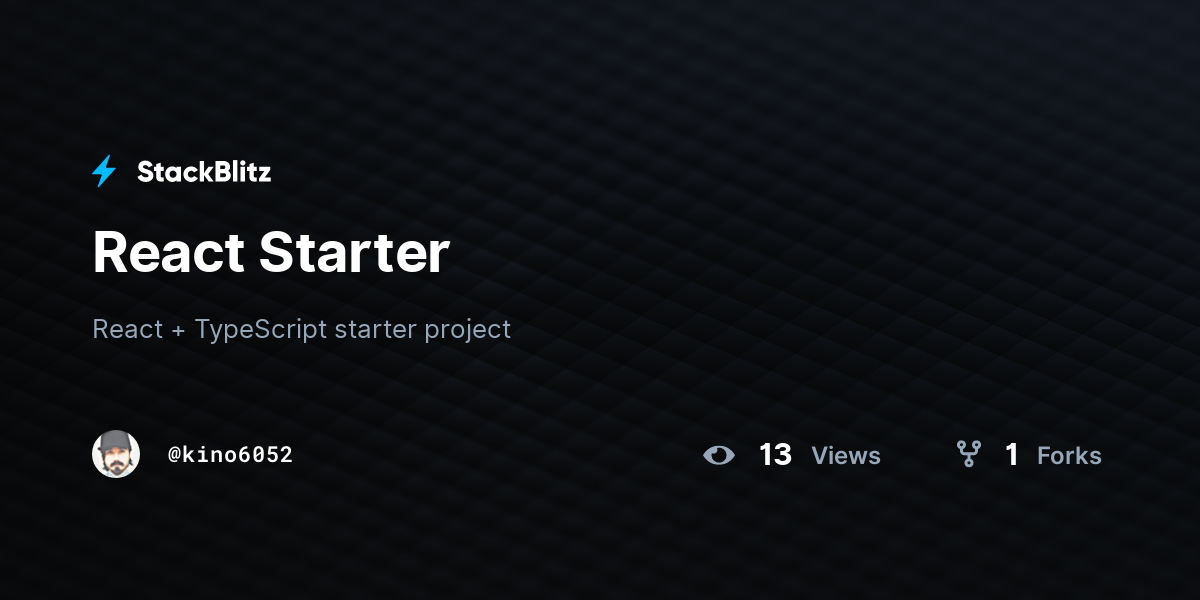 React Starter - StackBlitz