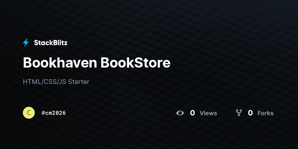 Bookhaven BookStore - StackBlitz
