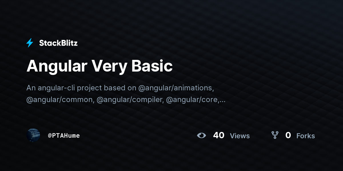 Angular Very Basic - StackBlitz