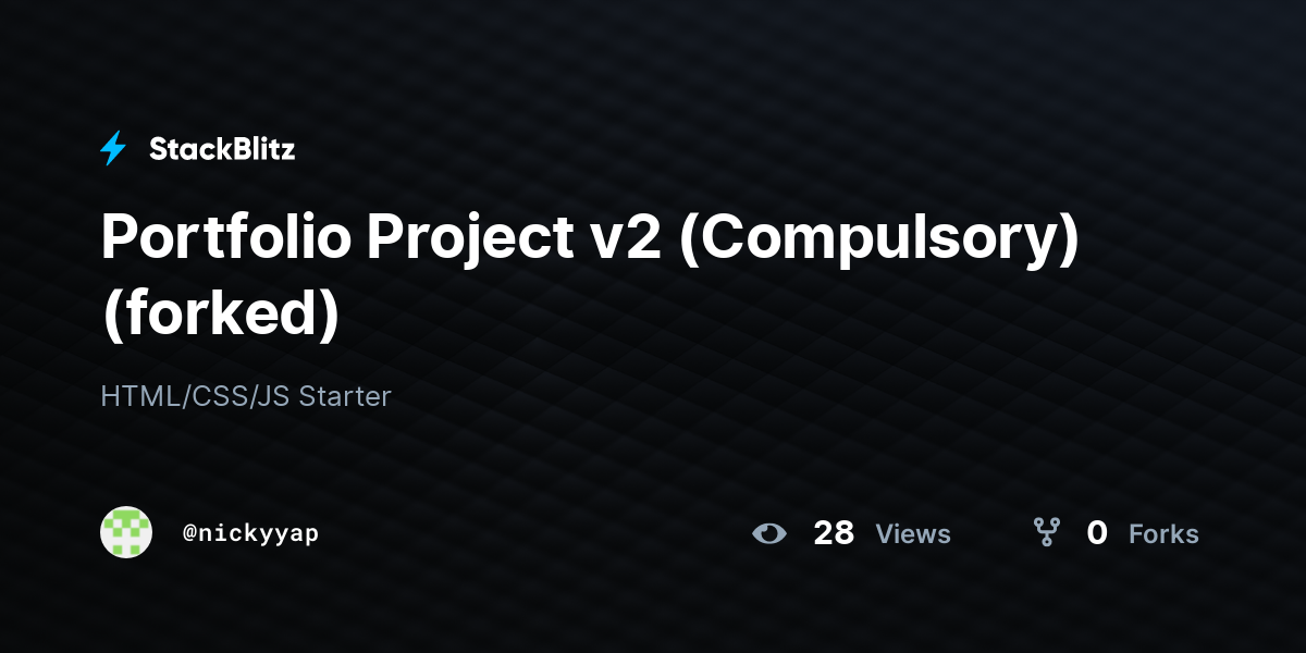 Portfolio Project v2 (Compulsory) (forked) - StackBlitz
