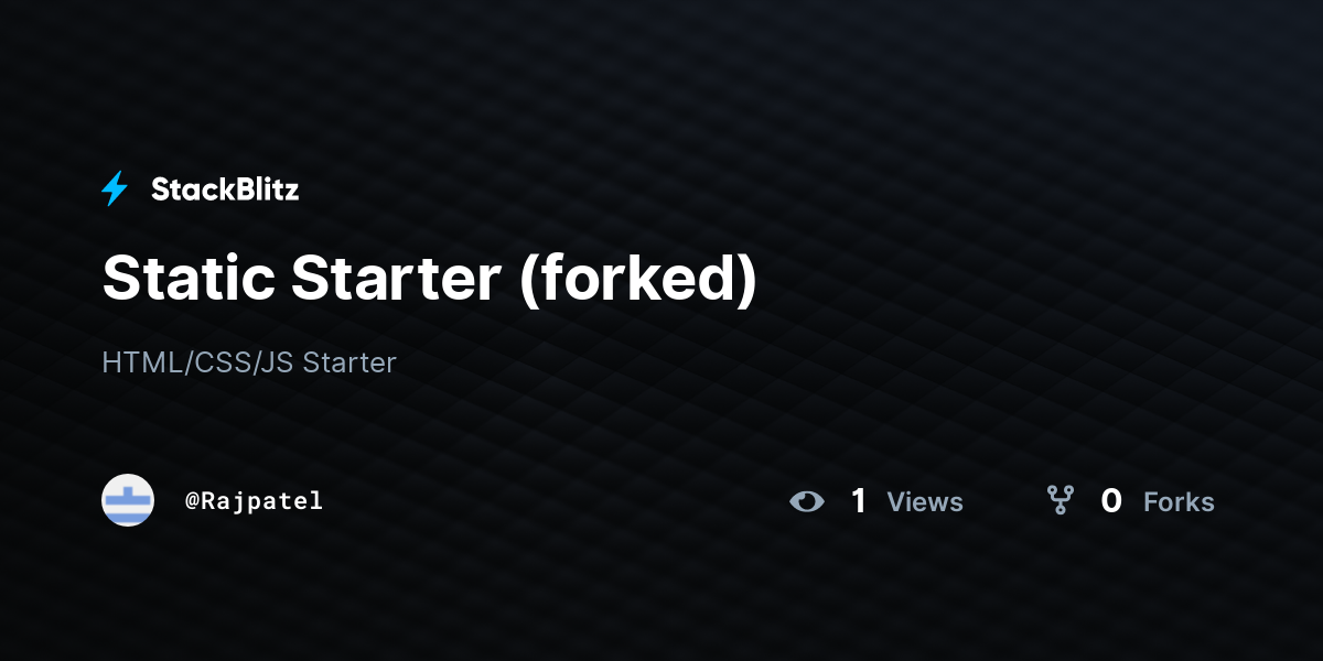 Static Starter (forked) - StackBlitz