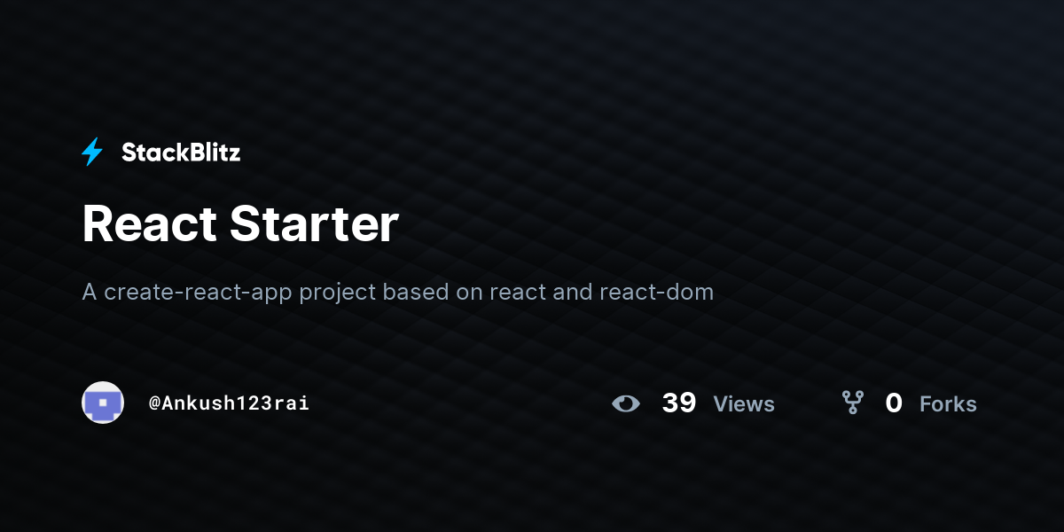 React Starter - StackBlitz