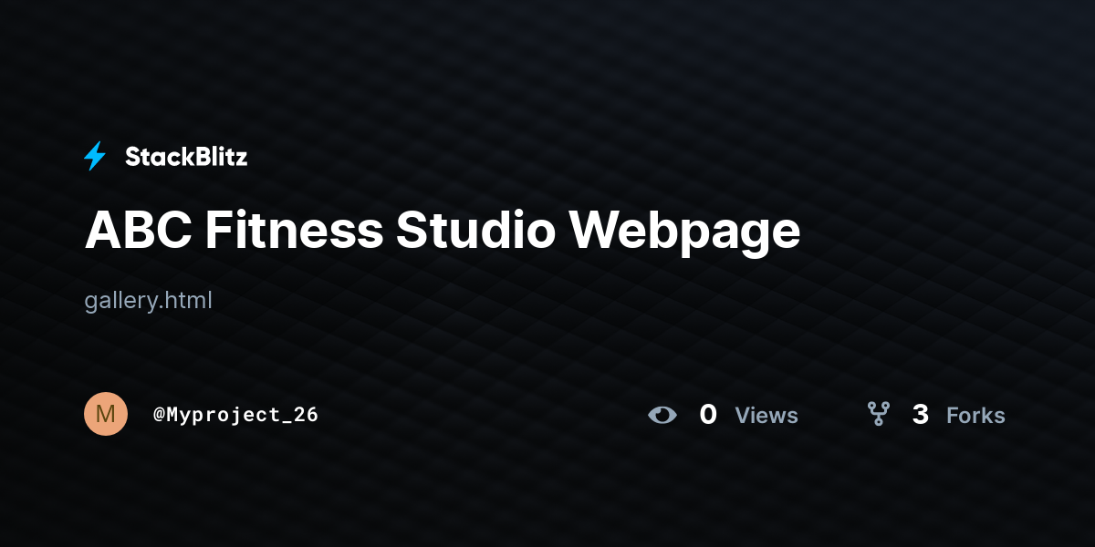 ABC Fitness Studio Webpage - StackBlitz