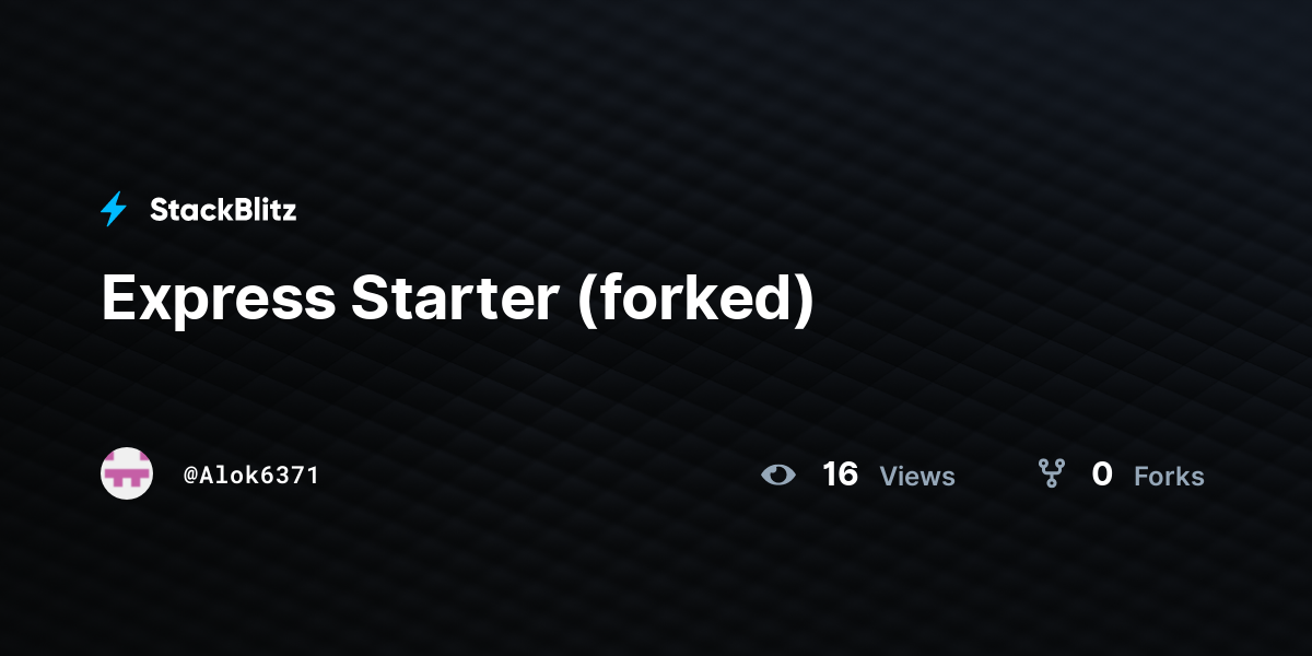 Express Starter (forked) - StackBlitz