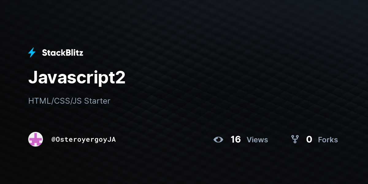Javascript2 stackblitz