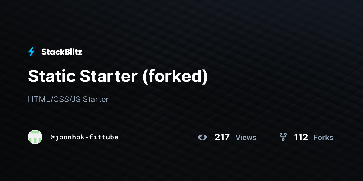 Static Starter (forked) - StackBlitz