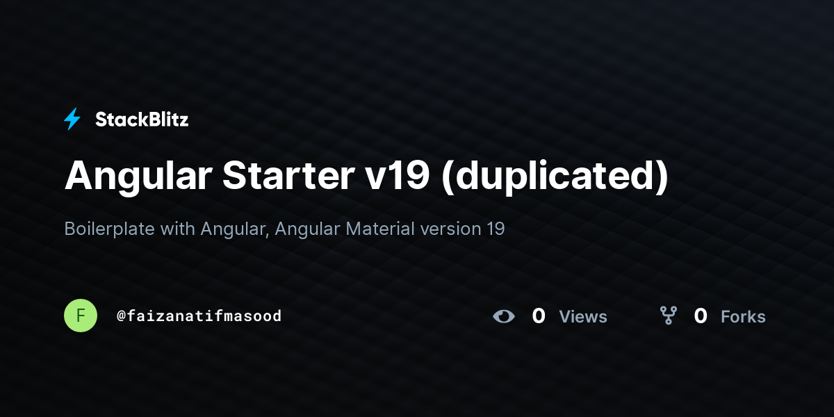 Angular Starter v19 (duplicated) - StackBlitz