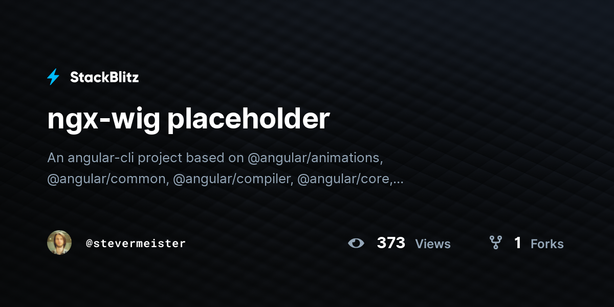 ngx-wig placeholder - StackBlitz