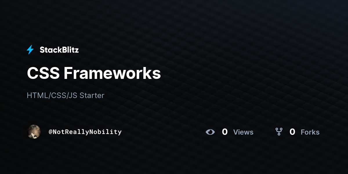 CSS Frameworks - StackBlitz