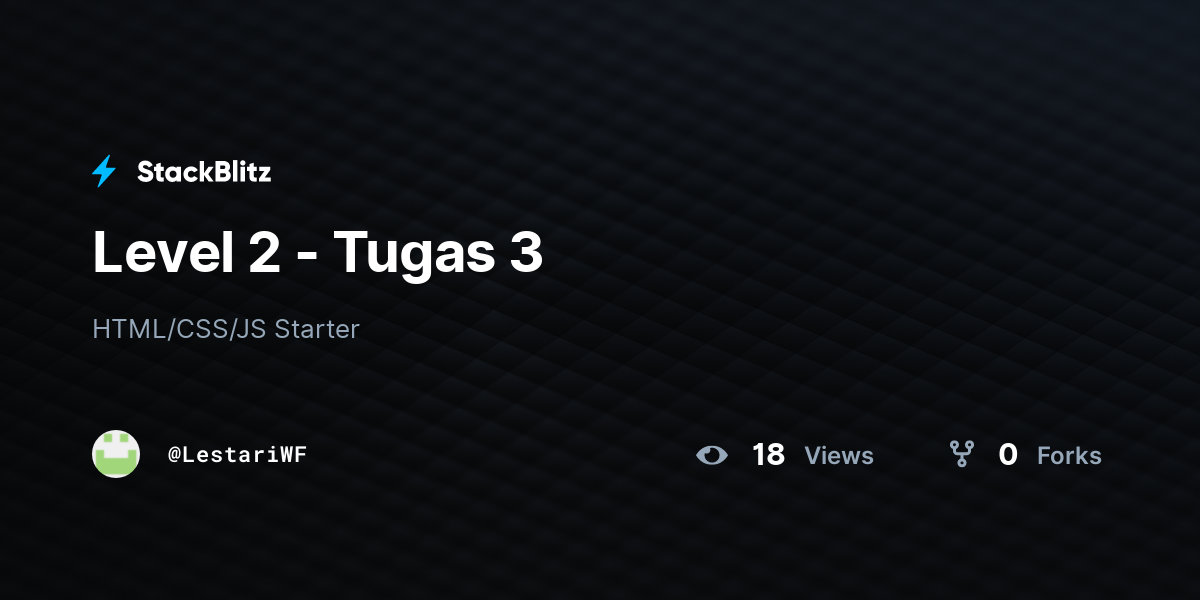 Level 2 - Tugas 3 - StackBlitz