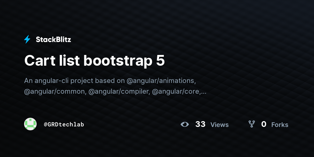 Cart list bootstrap 5 - StackBlitz