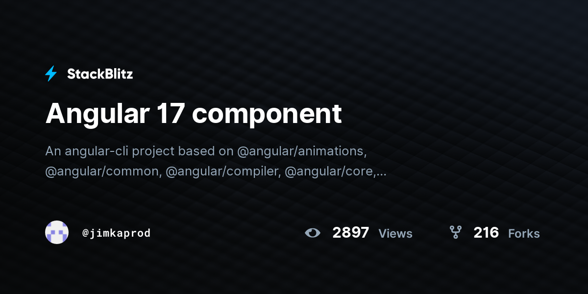 Angular 17 component - StackBlitz